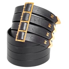 Chanel Vintage Wide Leather CC Belt FW1992-1993
