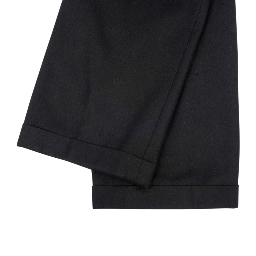 Black Chanel Vintage High Waist Wide Leg Pant Large CC Sunburst Buttons 36 / 4 For Sale
