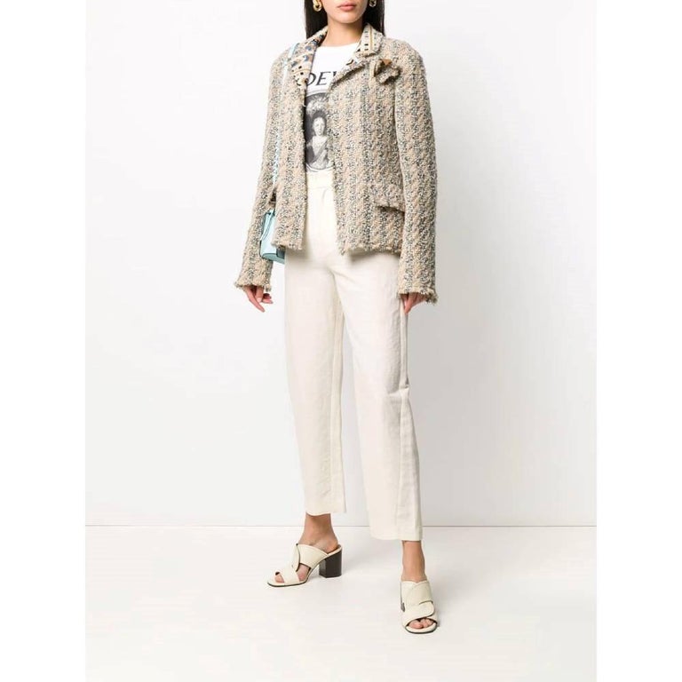 Chanel Vintage wool-cotton-mohair tweed 2000s jacket For Sale at 1stDibs