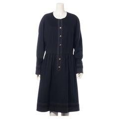 Chanel Vintage langärmeliges Vintage-Kleid aus Wolle