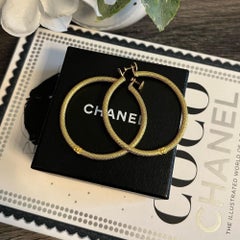 Chanel Vintage XL Gold Hoop Earrings