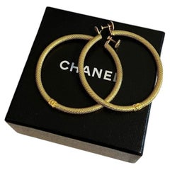 Chanel Vintage XL Gold Hoop Earrings