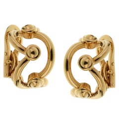 Chanel Retro Yellow Gold Hoop Earrings