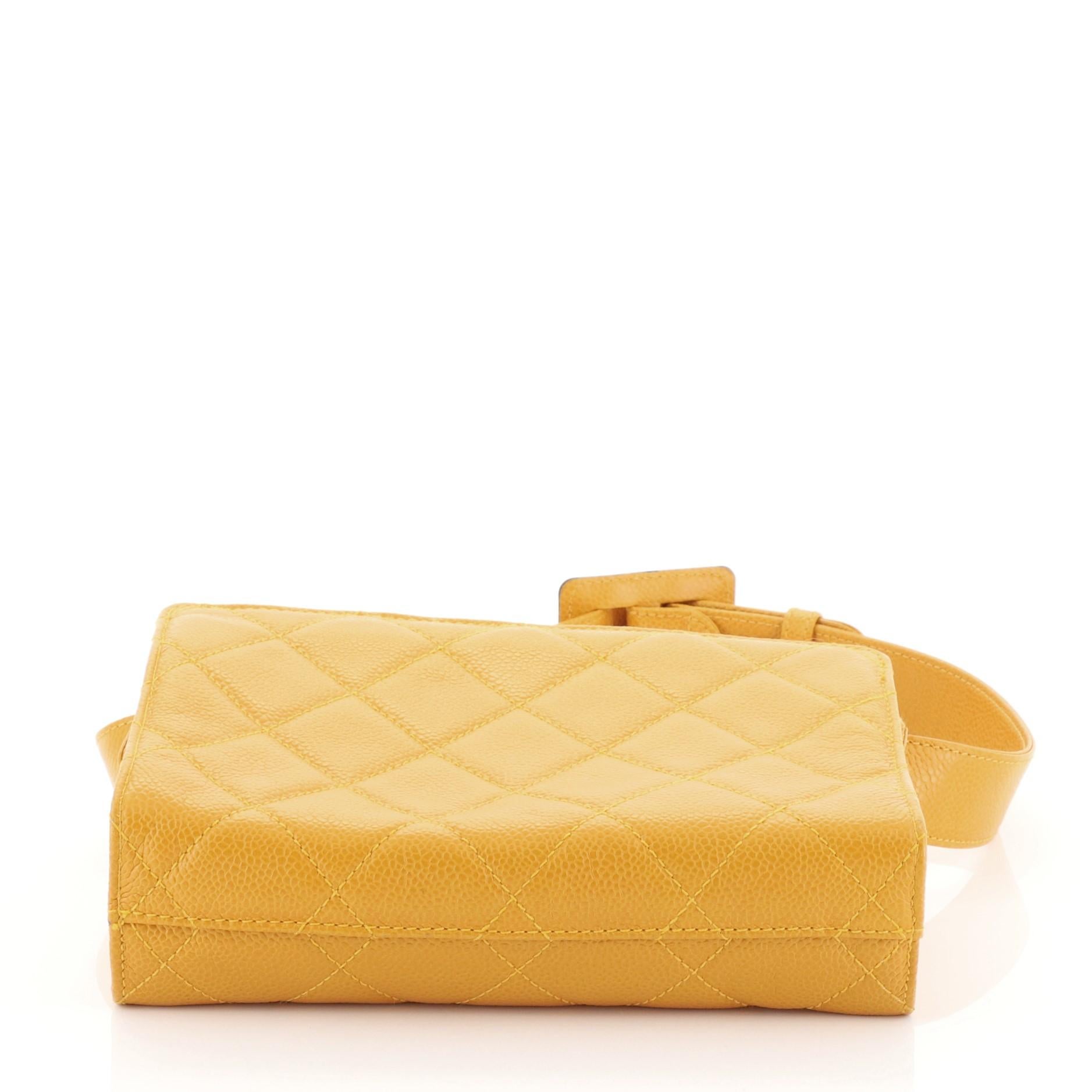 Chanel Vintage Zip Belt Bag Quilted Caviar Small In Good Condition In NY, NY