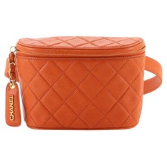 Chanel Vintage Zip Belt Bag Quilted Caviar Small