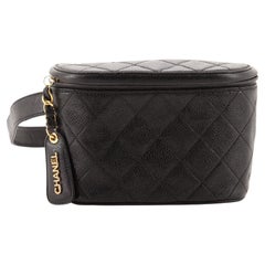 Chanel Vintage Zip Belt Bag Quilted Caviar Small