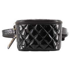 Chanel Vintage Zip Belt Bag Quilted Patent Small