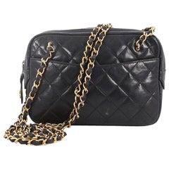 Chanel Vintage Zip Chain Shoulder Bag Quilted Leather Small