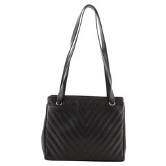 Chanel Vintage Sac Epaule Zip Chevron Caviar Medium