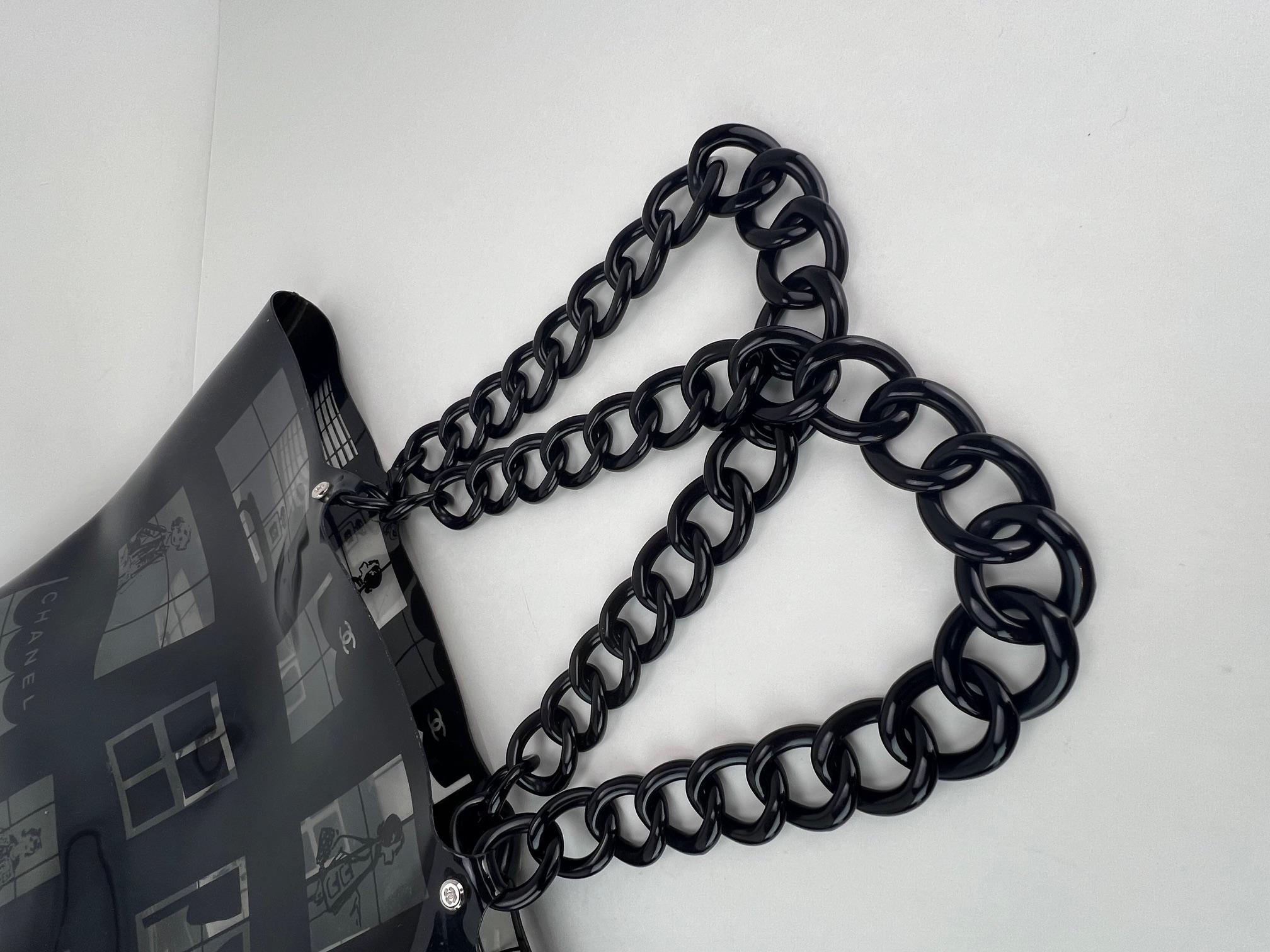 Chanel Vinyl Coco Window Black Tote 9