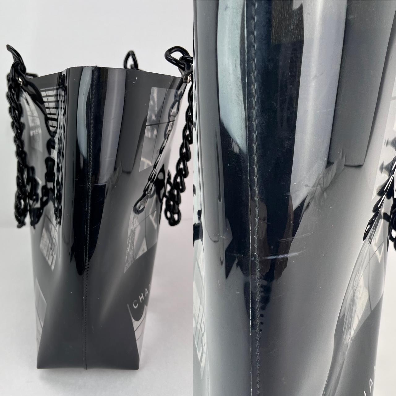 Chanel Vinyl Coco Window Black Tote In Good Condition In Freehold, NJ