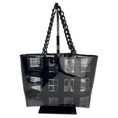 Chanel Vinyl Coco Window Black Tote