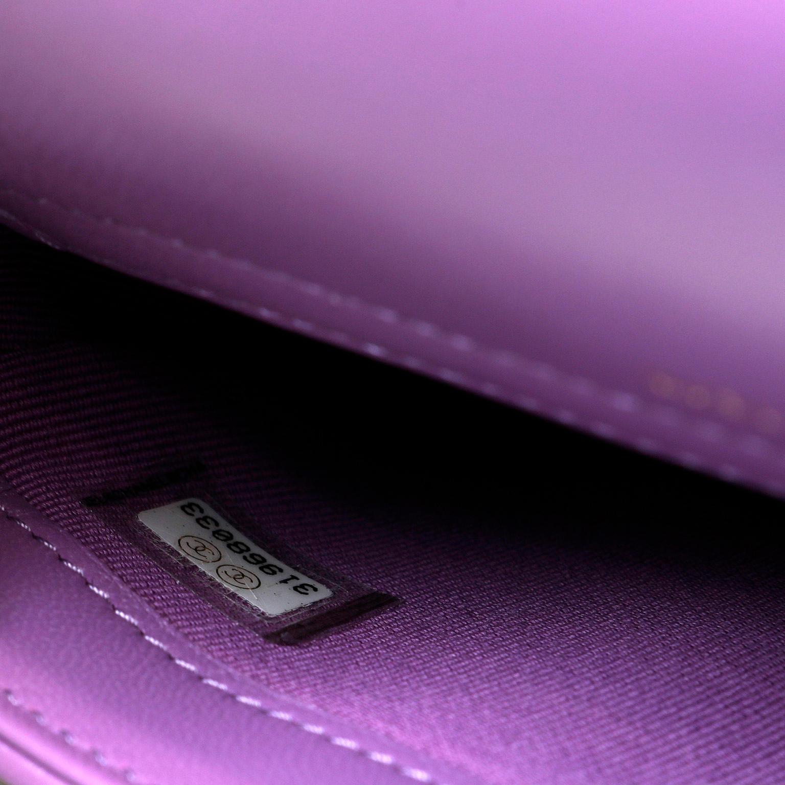 chanel wallet on chain purple