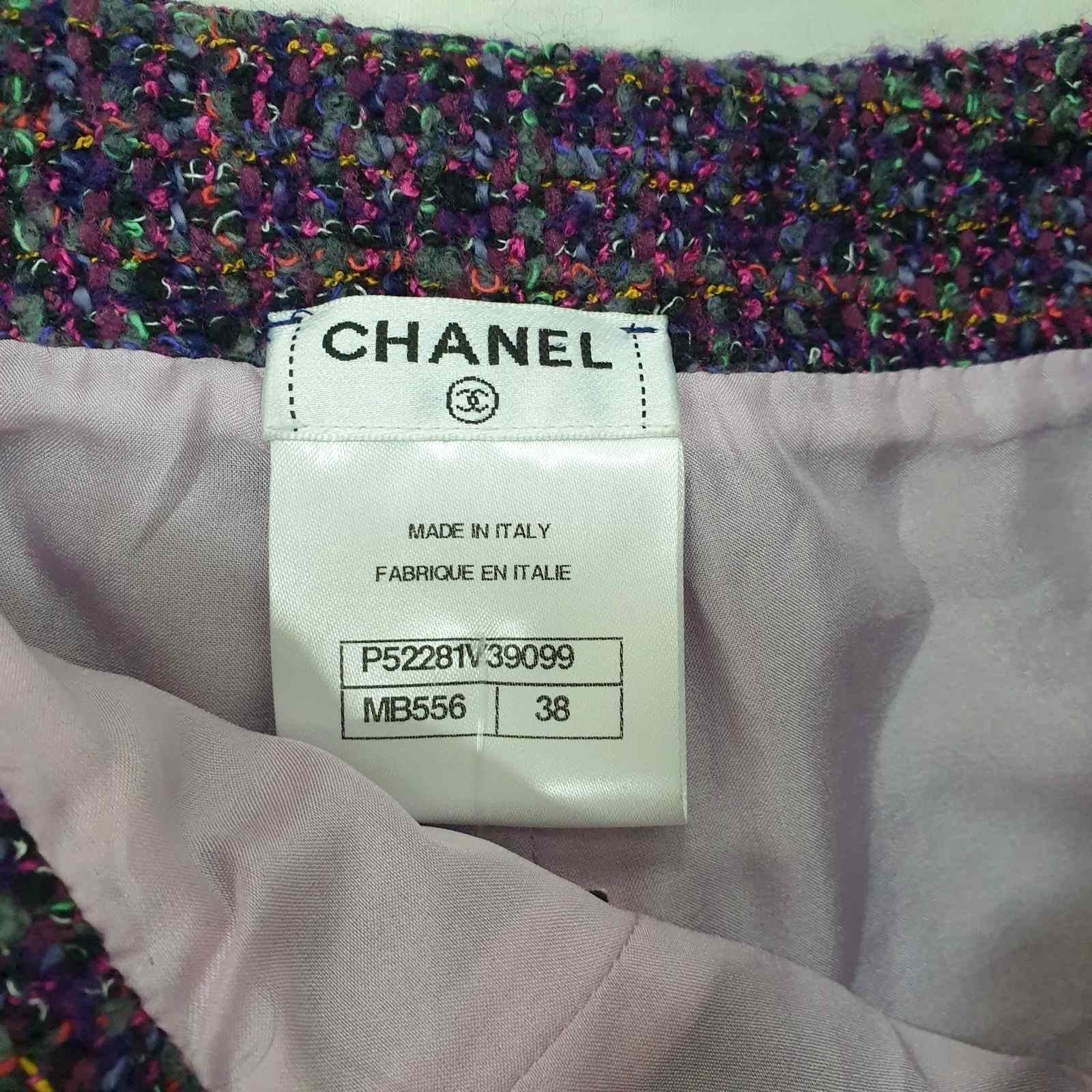 Women's Chanel Violet Tweed Mini Shorts