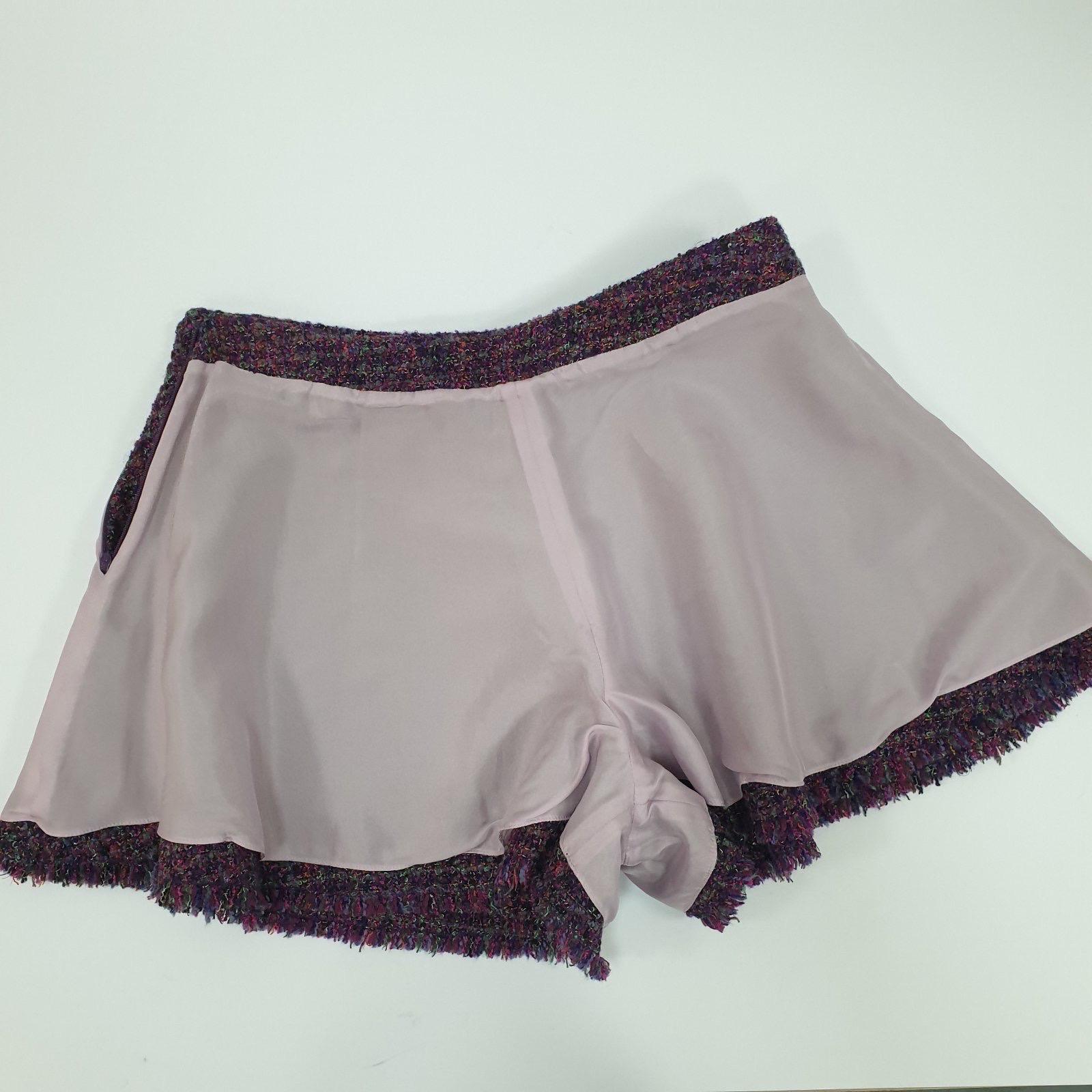 Chanel Violet Tweed Mini Shorts 1