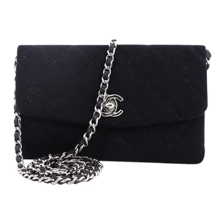Chanel VIP Chain Crossbody Quilted Jersey at 1stDibs