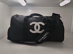 Chanel Vip Gift Large Black CC Gym Sling Crossbody Duffle bag