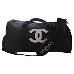 Chanel Vip Gift Large Black CC Gym Sling Crossbody Duffle bag