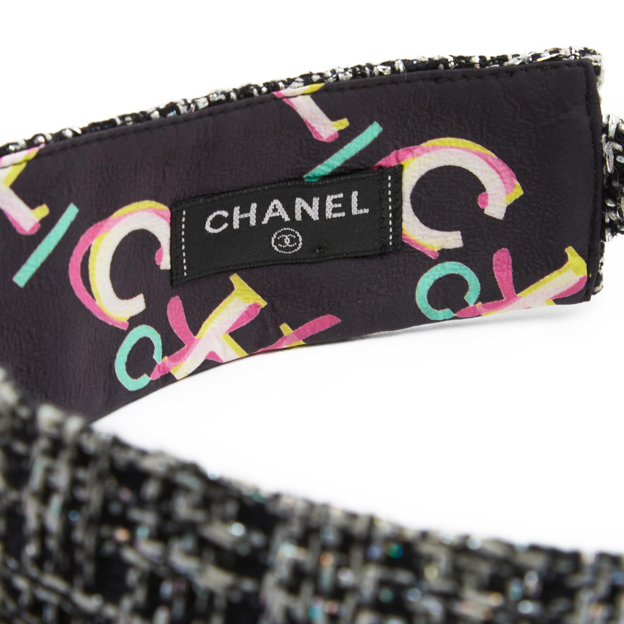 Chanel Visière TU Black Tweed Reversible Visor Eyeshade OS For Sale 1