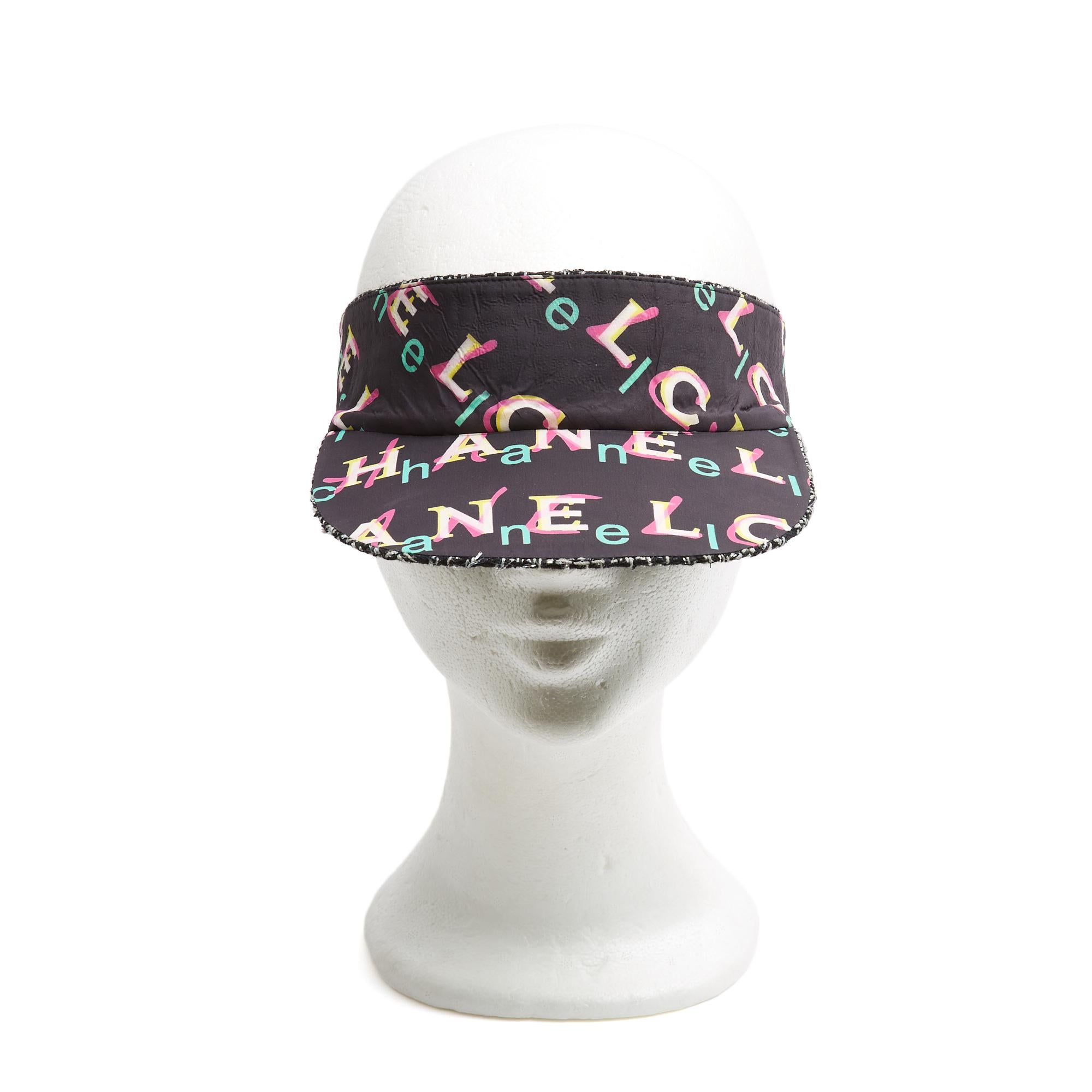Chanel Visière TU Black Tweed Reversible Visor Eyeshade OS For Sale 3