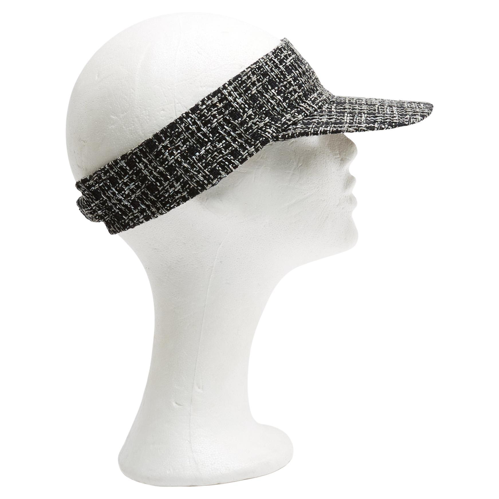 Chanel Visière TU Black Tweed Reversible Visor Eyeshade OS For Sale