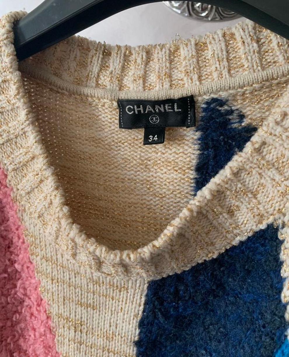 Chanel Vittoria Ceretti Style Logo Cashmere Jumper 34 FR For Sale 8