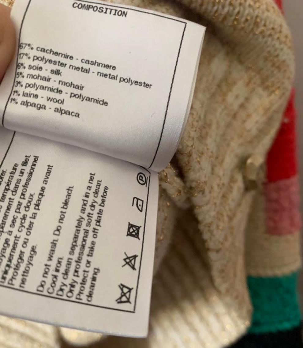 Chanel Vittoria Ceretti Style Logo Cashmere Jumper 34 FR For Sale 10