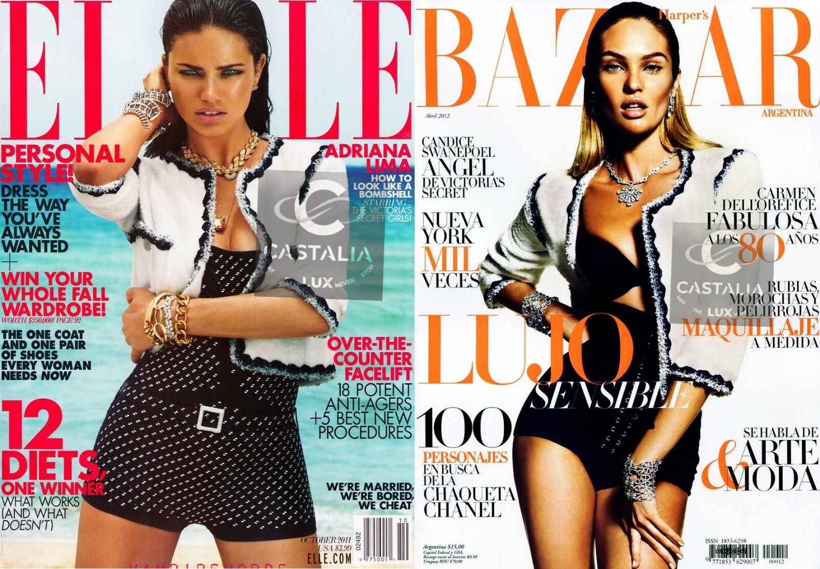 Rare Chanel fluffy jacket ~ from 2012 Cruise Collection ~ as seen on Vogue Cover on Candice Swanepoel 
/ Size mark 38 FR / Condition: pristine, no signs of wear 
- CC logo gold-tone buttons at pockets and cuffs 
- most iconic 4-patch-pockets