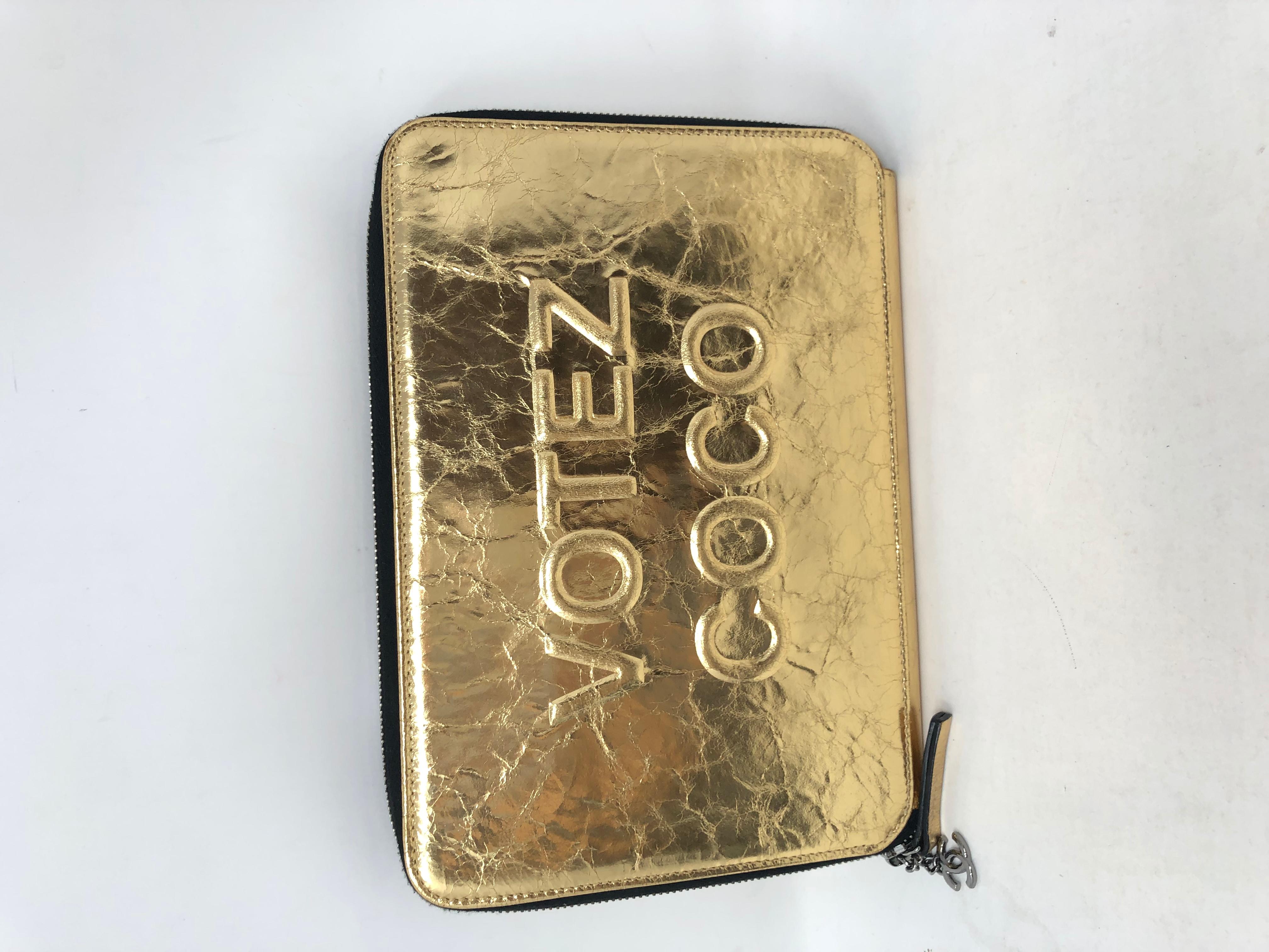 Chanel Votez Coco Gold Clutch  1