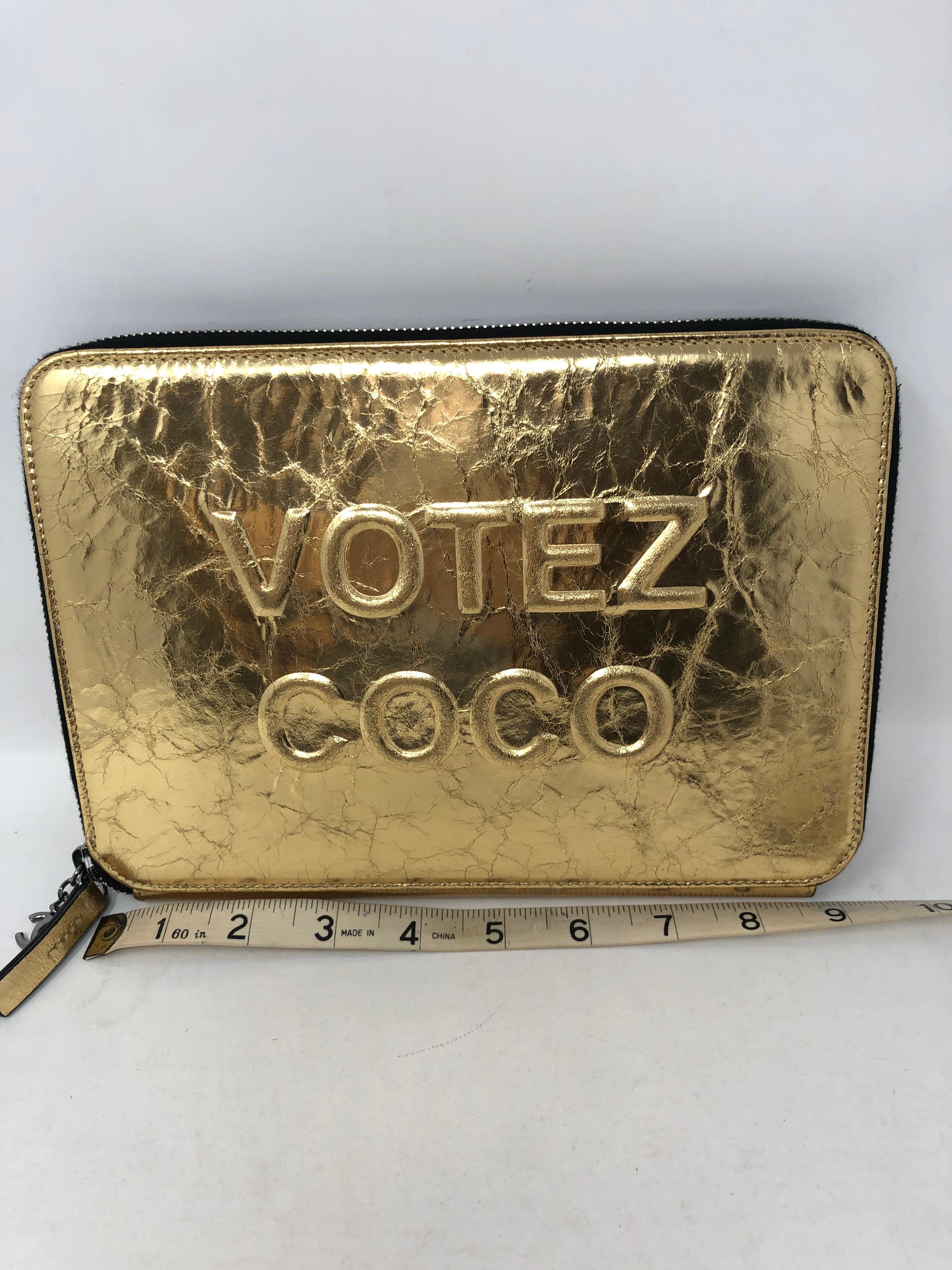 Chanel Votez Coco Gold Clutch  2