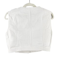 CHANEL- Gilet in denim VTG 96P White / CC Silver Buttons FR 36 / US XS-S