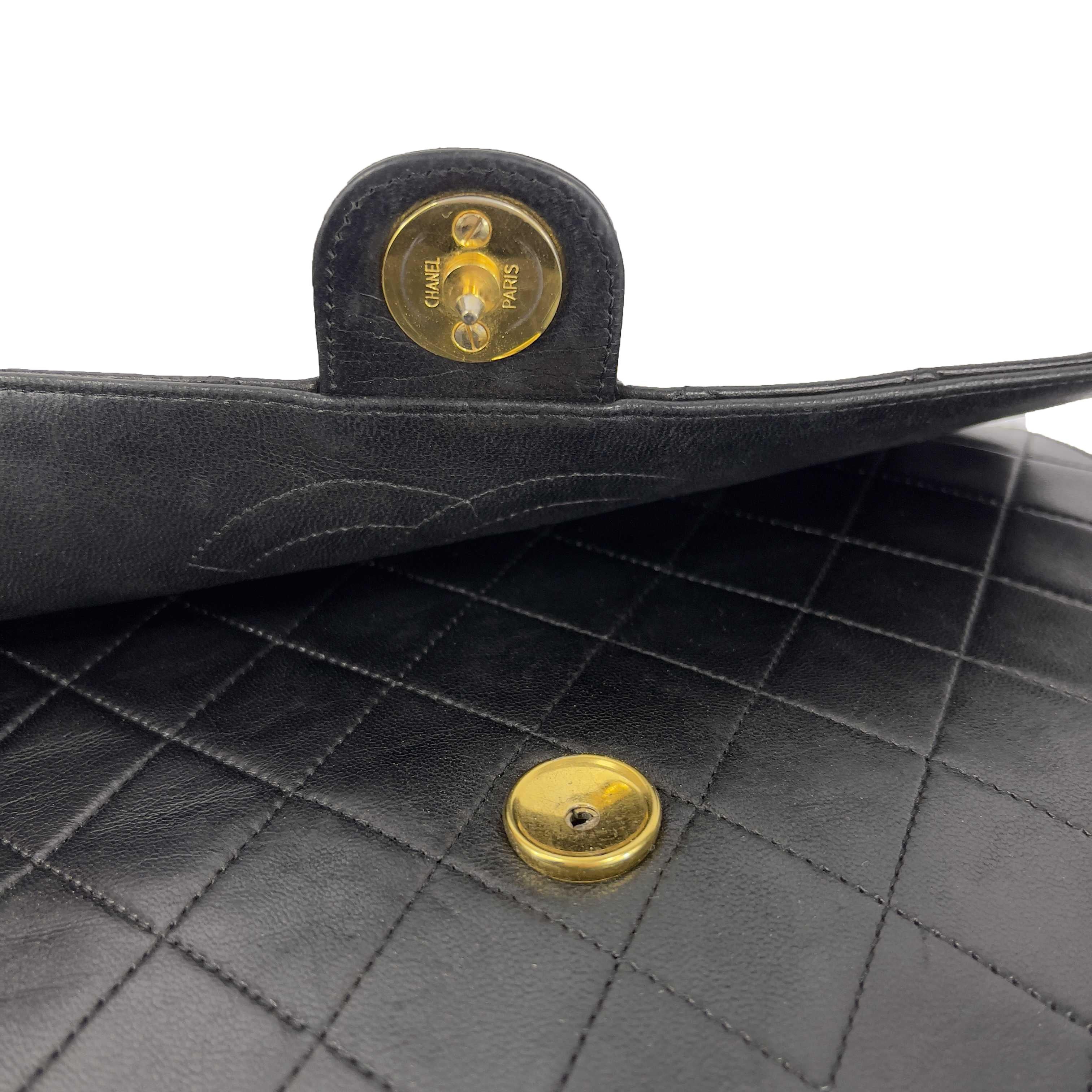 Women's CHANEL - VTG CC Logo Old Medium Black Matelasse Quilted Shoulder Bag