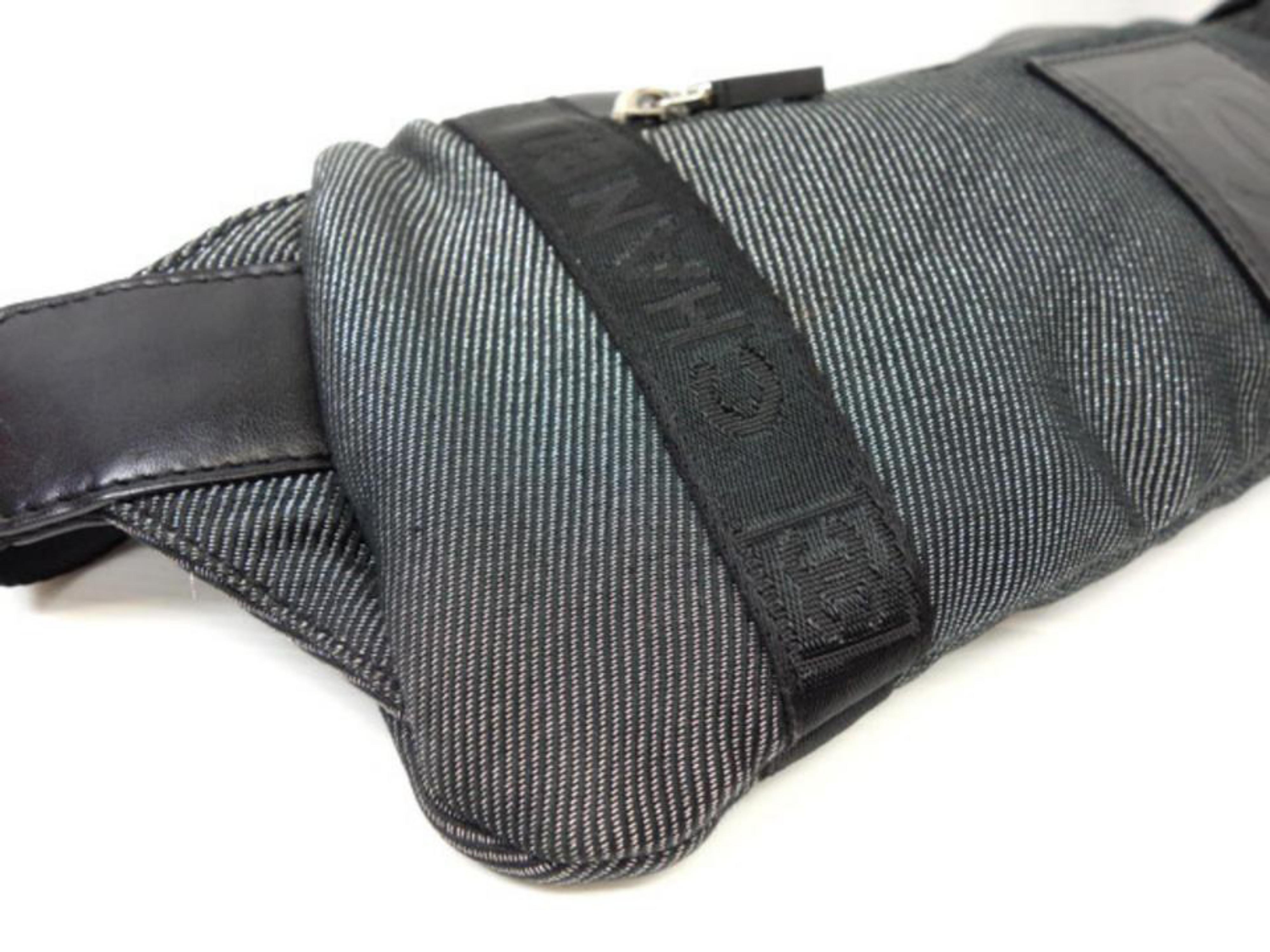 Chanel Waist Bag Cc Sports Fanny Pack 228165 Charcoal Coated Canvas Shoulder Bag For Sale 4