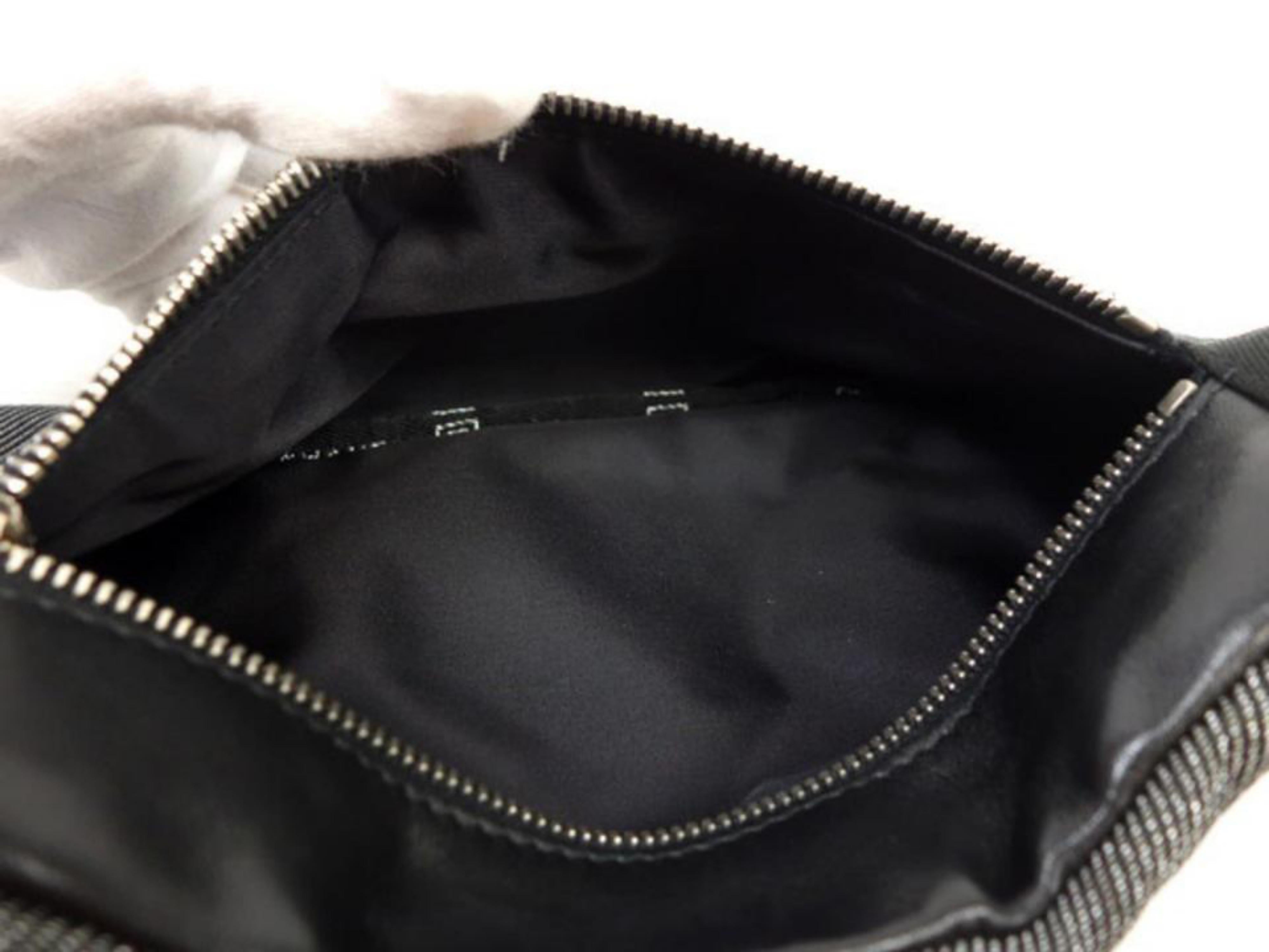 Black Chanel Waist Bag Cc Sports Fanny Pack 228165 Charcoal Coated Canvas Shoulder Bag For Sale