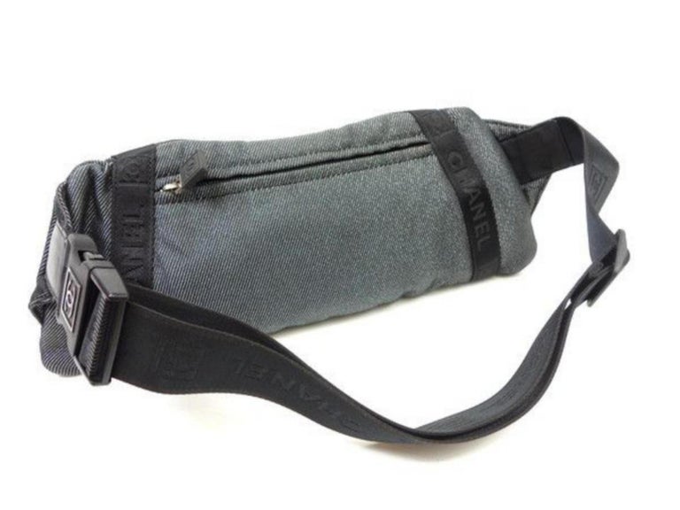 Chanel Waist Bag Cc Sports Fanny Pack 228165 Charcoal Coated Canvas ...