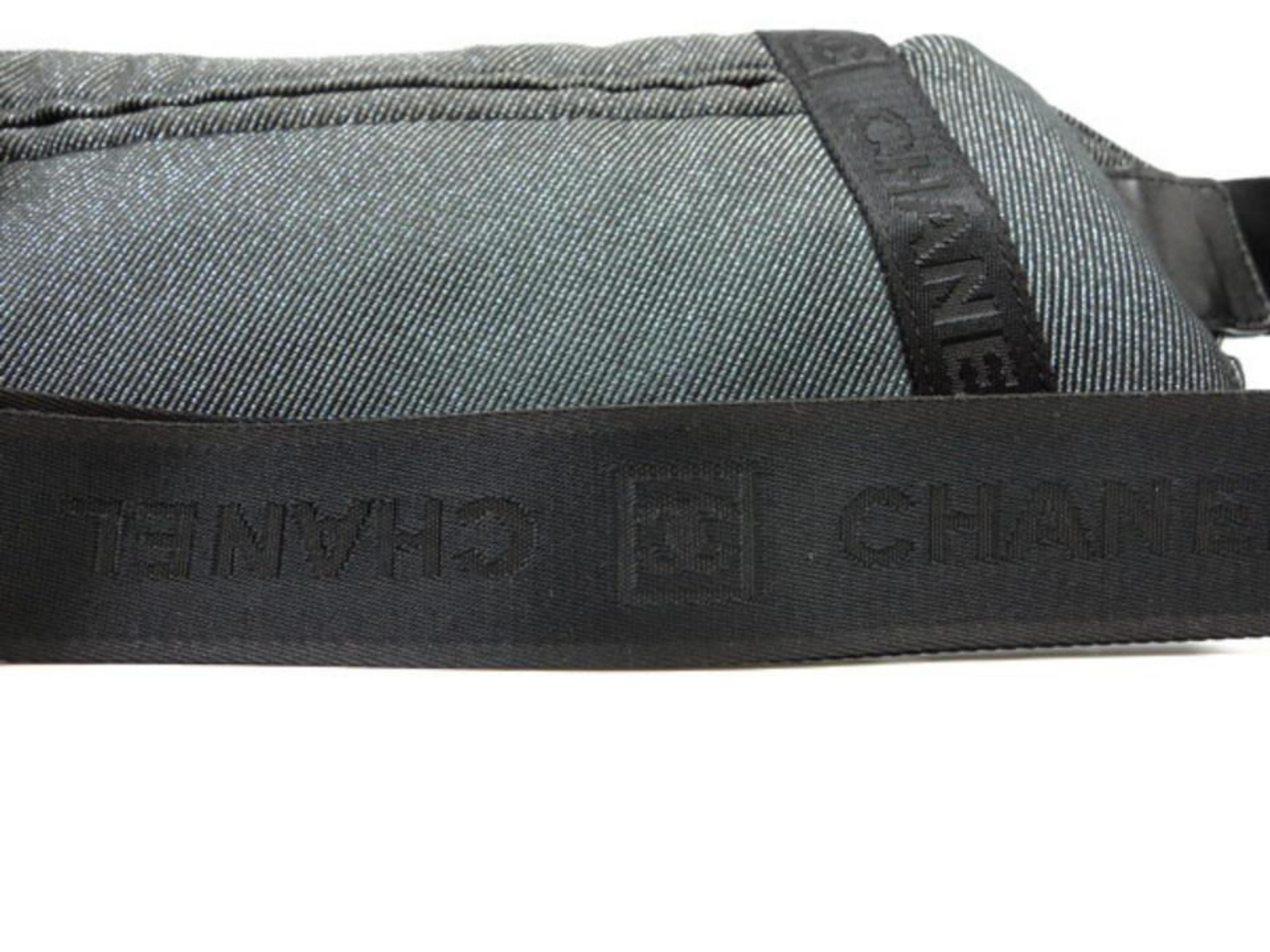 Chanel Waist Bag Cc Sports Fanny Pack 228165 Charcoal Coated Canvas Shoulder Bag For Sale 3