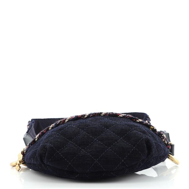 Chanel Waist Bag Quilted Denim and Tweed In Good Condition In NY, NY