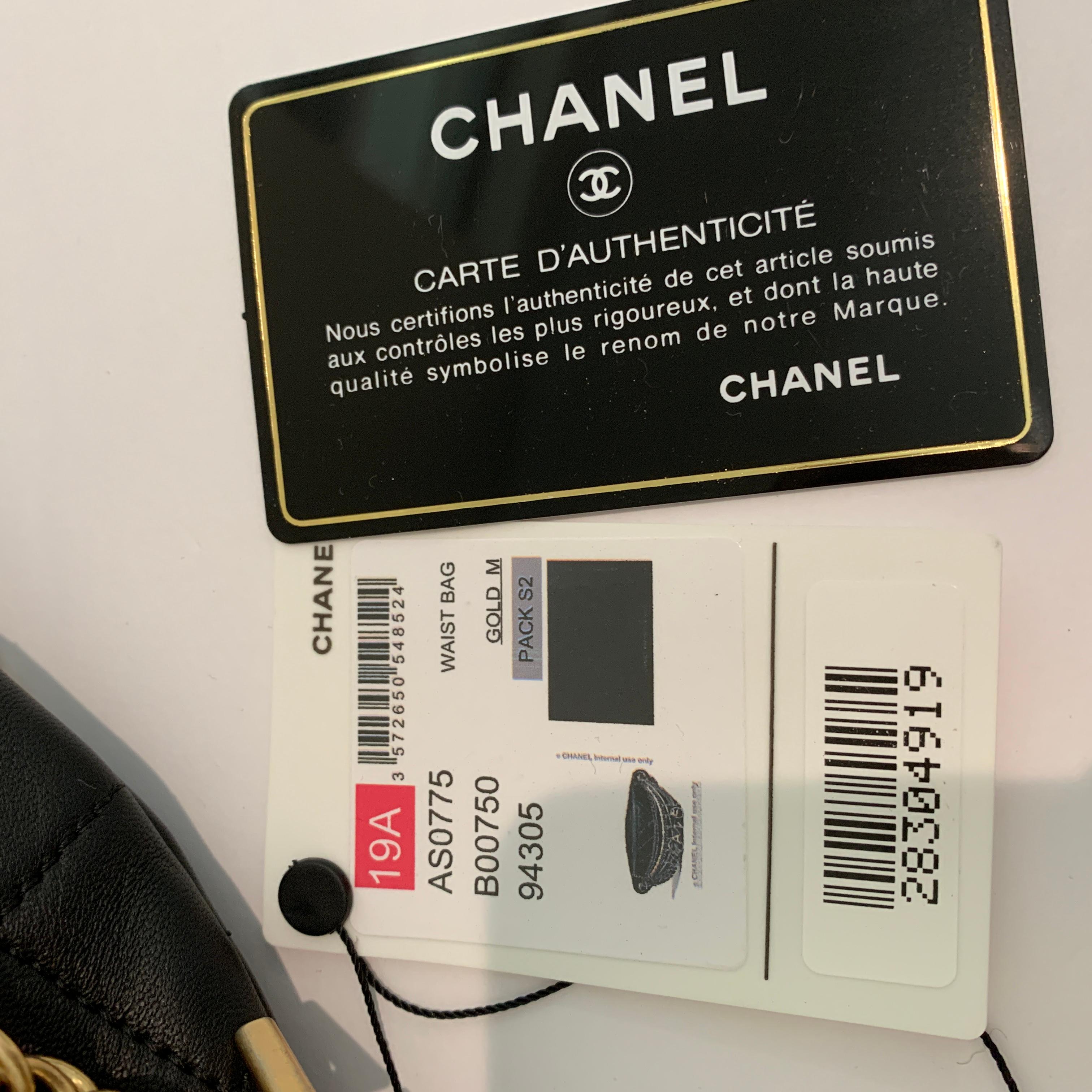 Chanel Waist Bum Bag Lambskin, Gold-Tone Pearls Chains 1