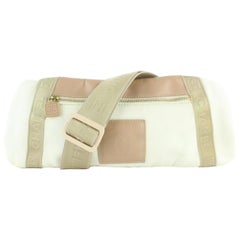 Used Chanel Waist Pouch Fanny Pack Belt 16cz1130 Beige Canvas Cross Body Bag