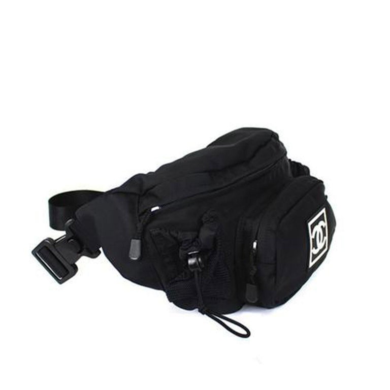 Chanel Waist Sport Fanny Pack Banane Rare Soldout Black Nylon Cross