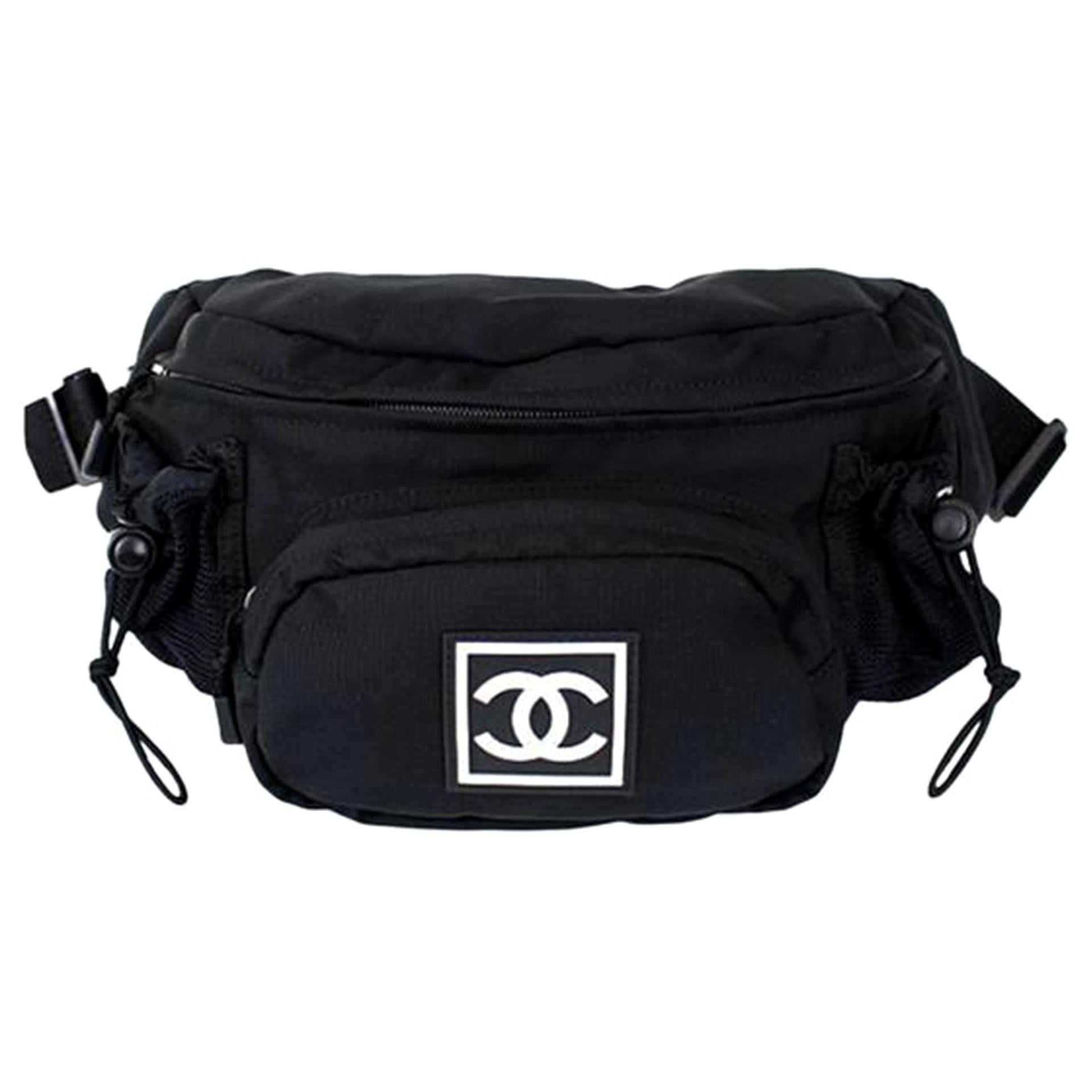 Chanel Waist Sport Fanny Pack Banane Rare Soldout Black Nylon Cross Body Bag  For Sale at 1stDibs | chanel sport fanny pack, sporty fanny pack, nylon  handbags