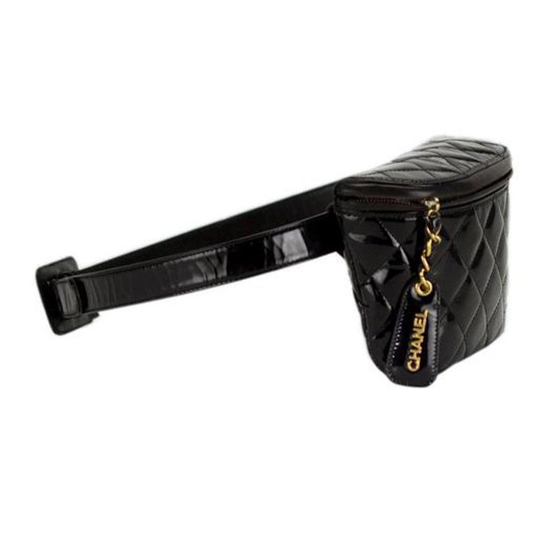 Chanel Waist Vintage Rare 1994 Belt Bum Fanny Pack Black Patent Leather