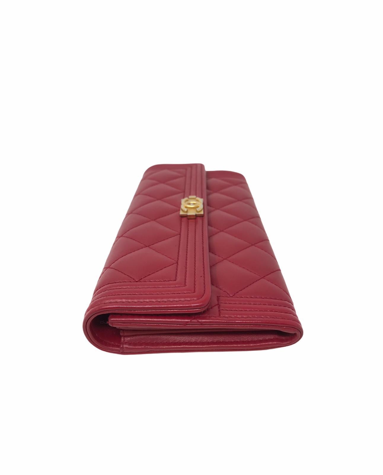 Red CHANEL Wallet Boy