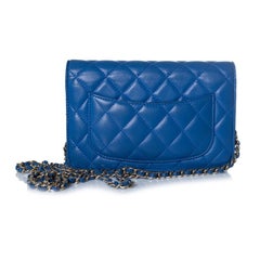 Chanel, wallet on a chain in blue