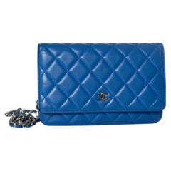 Chanel, wallet on a chain in blue