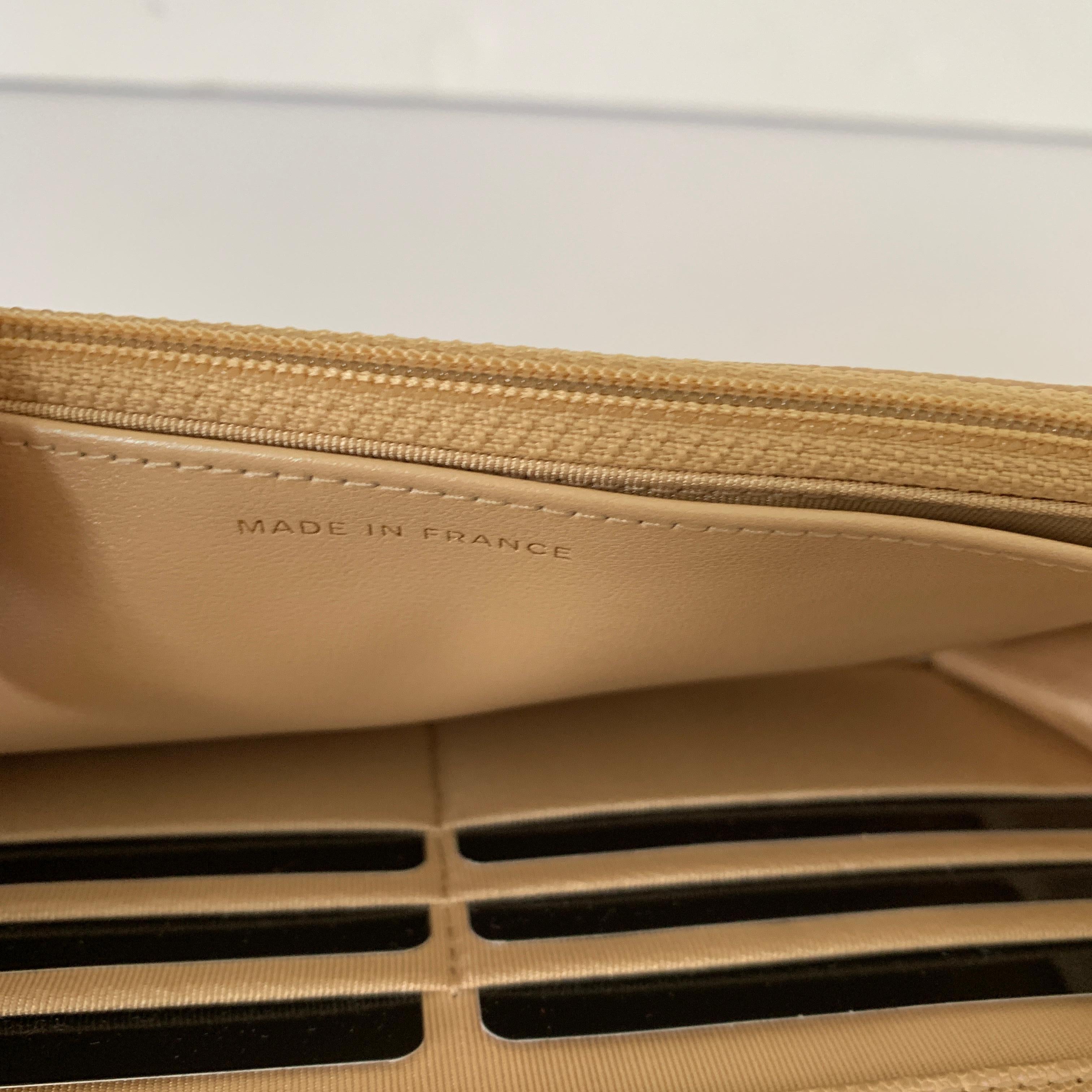 beige chanel wallet on chain