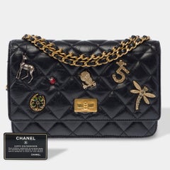 CHANEL Wallet On Chain 2.55 Shoulder Bag Black