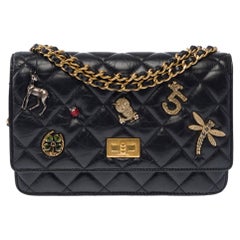 CHANEL Wallet On Chain 2.55 Shoulder Bag Black