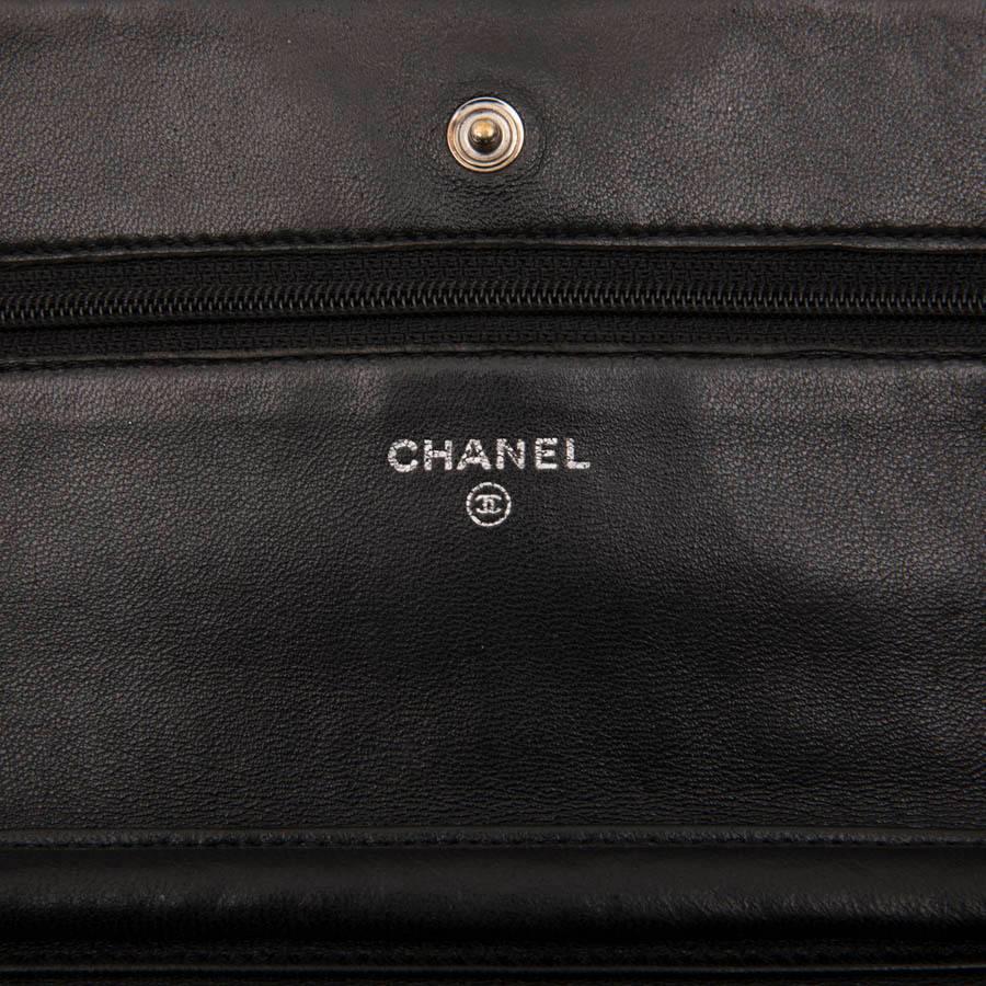 CHANEL 'Wallet on Chain' All Black Bag in Black Quilted Smooth Leather 4