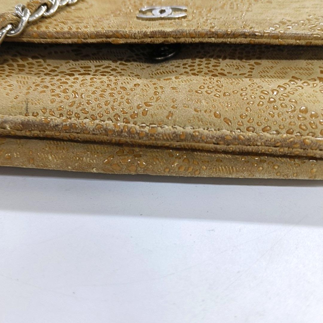 Chanel Wallet on Chain Beige Suede Lace Over Effect, 2013-2014 For Sale 6